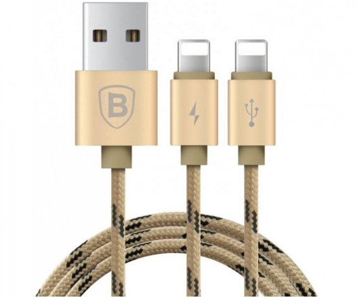 Кабель Baseus Portman Series 2in1 (2 Lightning) Gold